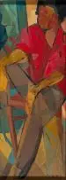 Frank Spears, Seated Figure, oil on board