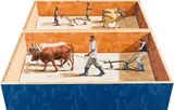 Sipho Ndlovu, Sculpture Ploughing, oil on canvas