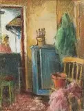 Alexander Rose-Innes, Studio Interior, chalk pastel on paper
