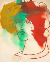 Head by Christo Coetzee, mixed media on paper, offered May 2018