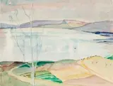 Landscape with Bare Tree by Maud Sumner, watercolour and pen on paper, offered May 2018
