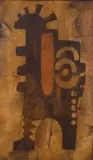 Hannes Harrs, Composition, mixed media on board