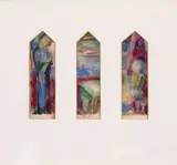 Maud Sumner, Madonna and Child; Three Stained Glass Panels, two, watercolour on paper
