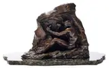 Anton van Wouw, Miner with Hand-drill, maquette, bronze with brown patina on granite base