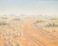 Carl Ossmann, Landscape with Dirt Track, oil on board