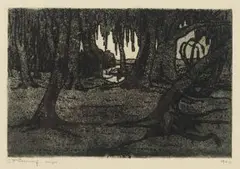 Tree Roots by Jacobus Hendrik Pierneef, etching, sold Nov 2018
