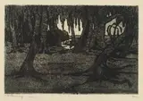 Jacobus Hendrik Pierneef, Tree Roots, etching