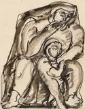 Irma Stern, Mother and Child, ink and pencil on paper