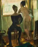 Clément Serneels, Two Models, oil on canvas