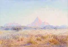 Johannes Blatt, Gross Spitzkoppie Nordseite: Namib – Aristida Gras Breite, SWA, oil on canvas laid down on board