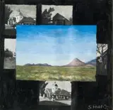 Simon Stone, Landscape and Miniatures of Buildings, mixed media on metal