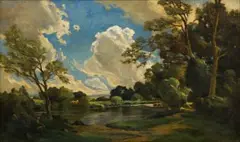 Cathcart William Methven, Pool on the Umgeni above Albert Falls, oil on canvas