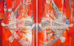 Paul Stopforth, Godhead, diptych, gouache and acrylic on panel