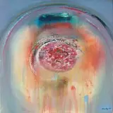 Larry Scully, Abstract in Blue and Orange, oil on canvas