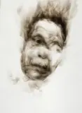 Smoke Man by Diane Victor, smoke drawing on paper, offered Nov 2018