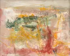 Fred Schimmel, Abstract #1111, mixed media on board