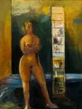 Simon Stone, Nude, oil on board