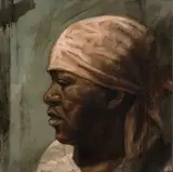 Lionel Smit, Portrait of Woman in Pink Headscarf