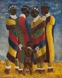 Le Roux Smith Le Roux, Four Ndebele Women, oil on canvas