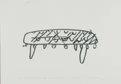 Karel Nel, Memory Drawing: Ceremonial Seat in the Form of an Alligator’s Head, graphite and Conté chalk on handmade paper