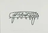 Karel Nel, Memory Drawing: Ceremonial Seat in the Form of an Alligator’s Head, graphite and Conté chalk on handmade paper