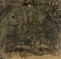 David Koloane, Friends, mixed media on paper