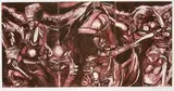 Nhlanhla Xaba, South Africa Beneath a Dangeon (sic) of Hope, etching