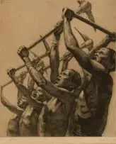The Song of the Pick by Dorothy Kay, etching, sold Nov 2018