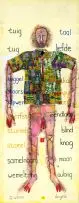 Breyten Breytenbach, Boekdoek Lappesait 5, mixed media on canvas