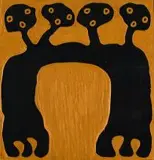 Wopko Jensma, Abstract Figures, woodcut block