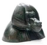 Elsa Hermine Dziomba, Bust of a Baboon, bronze with green patina