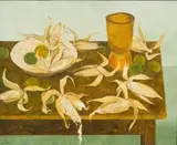 Diamond Bozas, Still Life with Mealies, oil on board