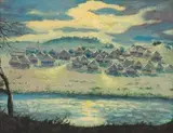 John Koenakeefe Mohl, Serowe, Botswana, oil on canvas laid down on board
