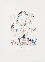 Ernest Mancoba, Man, colour lithograph