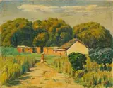 Moses Tladi, Farm Cottage Driefontein, J.H.B., oil on board