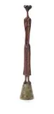 Lucas Sithole, Mother Buffalo (Manyathi) (LS8113), 1983, Swazi teak on a liquid steel base