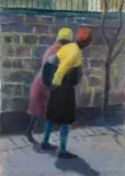 Gerard Sekoto, Women and Baby in the Street, oil on canvas laid down on board