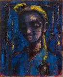 Gerard Sekoto, Portrait Bleu (Girl), oil on canvas