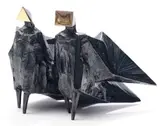 Lynn Chadwick, Cloaked Couple VII, bronze with black patina and polished surfaces