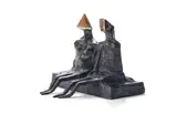 Lynn Chadwick, Sitting Couple on Base V, bronze