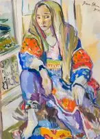 Irma Stern, Lady of the Harem, gouache on paper