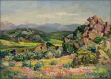 Landscape by Hugo Naude, oil on board, sold Nov 2018
