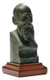 Anton van Wouw, Bust of General Koos de la Rey, 1940, bronze with green patina on a wooden base