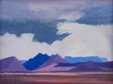 Landscape with Mountains and Clouds by Jacobus Hendrik Pierneef, oil on board, sold Nov 2018