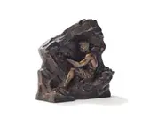 Anton van Wouw, Hammer Worker, bronze on wooden base