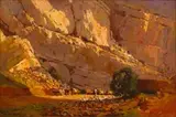 Cattle and Wagon in Landscape by Adriaan Boshoff, oil on board, offered Nov 2018