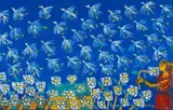 Birds and Flowers by Walter Battiss, oil on canvas, sold Nov 2018
