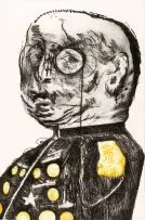 William Kentridge, General, hand-painted engraving