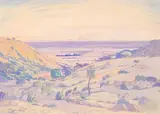 Landscape with Distant Mountains by Jacobus Hendrik Pierneef, casein on artist's board, offered Nov 2018