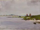 Harbour Landscape by Frans Oerder, oil on canvas, offered Jun 2018